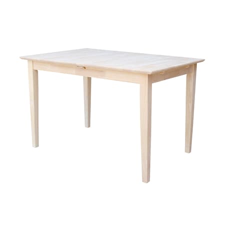 International Concepts Rectangle Table with Butterfly Extension, Unfinished, 32 W, 48 L, 30 in H, Wood, Unfinished K-T32X-30S